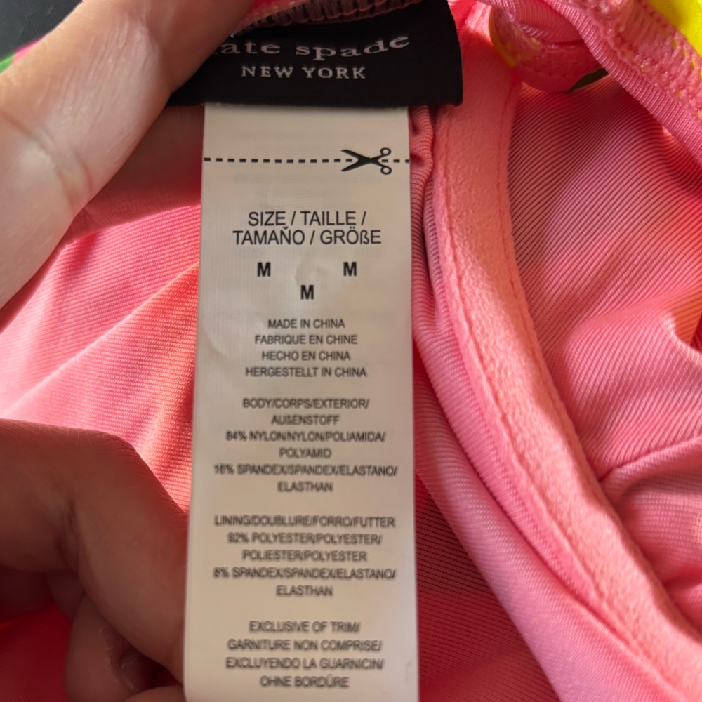Kate Spade One Piece Swimsuit M Sea Star Underwire Lemons Pink Summer - Picture 6 of 8